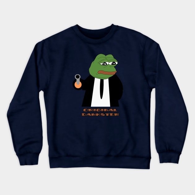 meme pepe funny dank gangster Crewneck Sweatshirt by untagged_shop